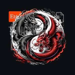 T-shirt Dragon Phénix Infini – Symbole Yin Yang, équilibre, Mythologie Orientale, Homme/femme