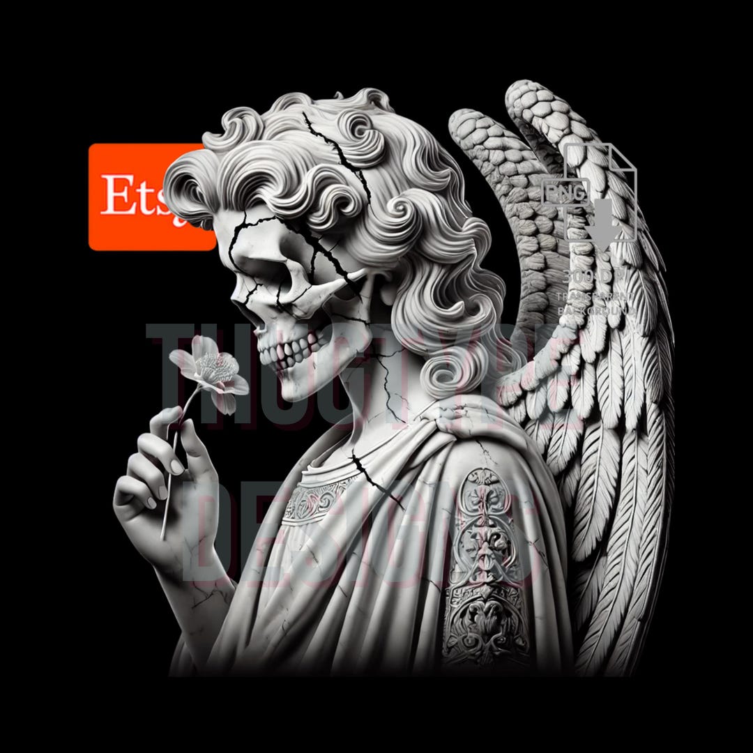Angel Wings David Skeleton Statue Png - Gangsta Png - Streetwear Png ...
