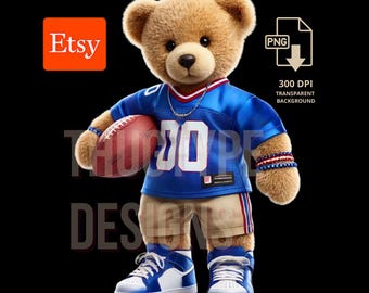 Football Teddy Bear png, PNG, Football Inspired png, digital download, Football PNG Football Teddy Bear Ideal for T Shirts & Hoodies