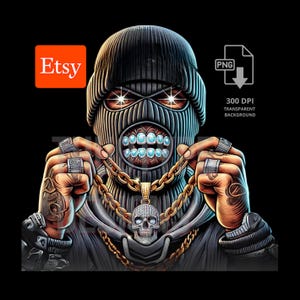 Diamond Teeth Ski Mask Gangster PNG Gangster PNG Money Urban Designs, Streetwear Designs, Hustle guy png, Ski Mask png, Streetwear Style PNG