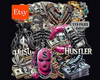 Pacchetto di design per magliette Money Streetwear PNG, adesivi con logo, oltre 100 file di download digitale, download digitale di PNG urbani, uso commerciale