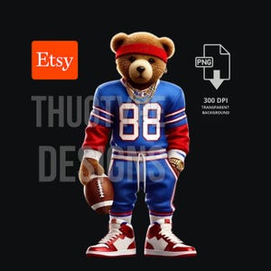 Football Teddy Bear png, PNG, Football Inspired png, digital download, Football PNG, Football Teddy Bear, Ideal for T-Shirts & Hoodies