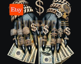 Black Female Hands Holding Money PNG Money Stack Clip art Getting money quotes Money Hustler Sublimation Cute Fingernails Manicure Money