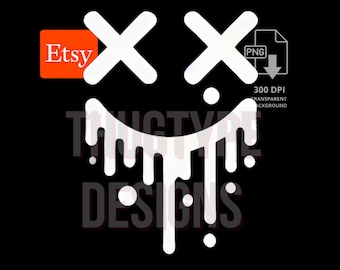 Dripping Smiley Face Png, Smiley Face Clipart PNG Dripping Png Smile Clipart Urban Digital Download Commercial Use