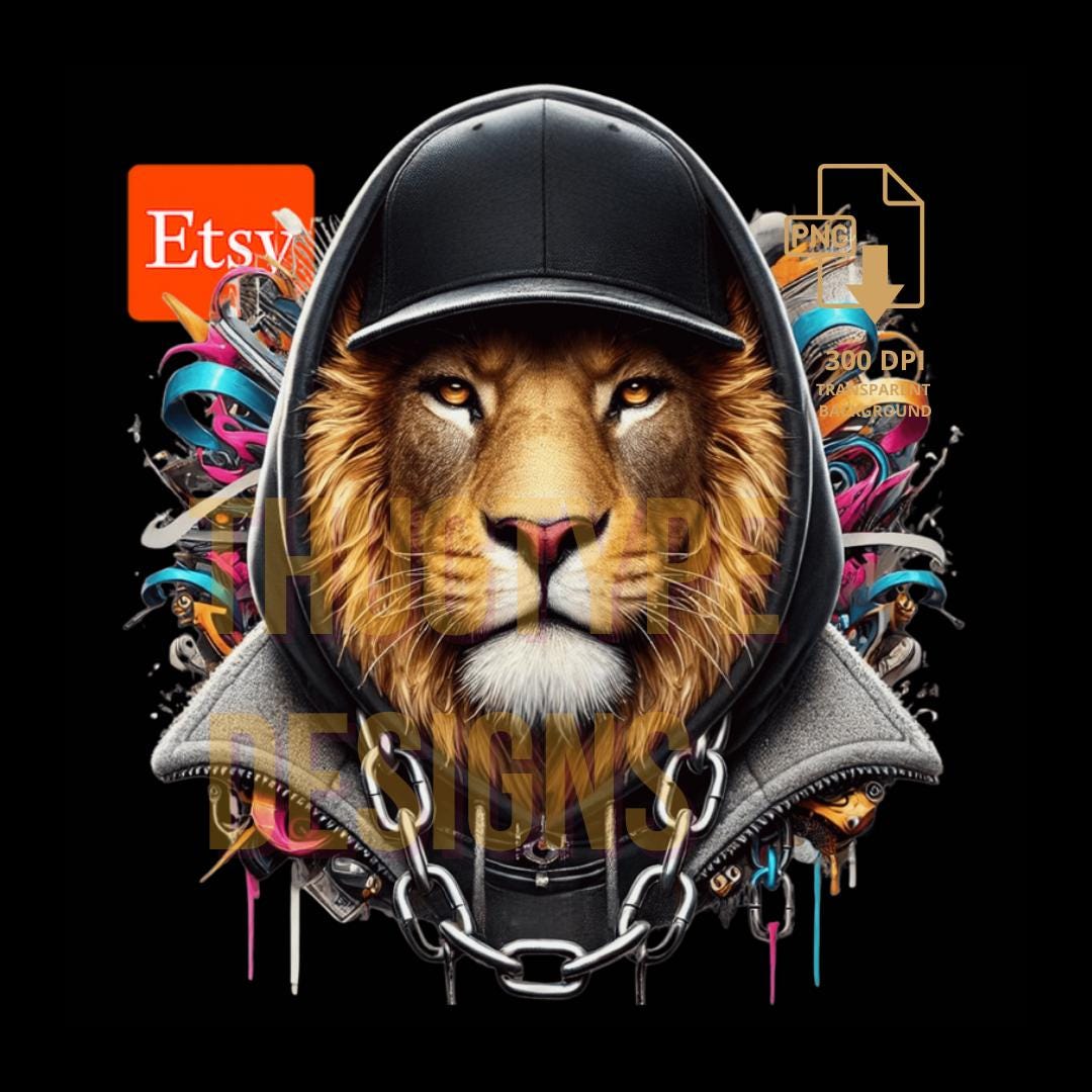 Streetwear Graffiti Lion PNG | Graphic T-shirt Digital File, Lion Lover ...