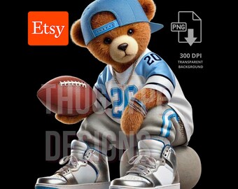 LA Football Teddy Bear png, Football Inspired png, digital download, Football PNG, Football Teddy Bear Ideal for T-Shirts & Hoodies