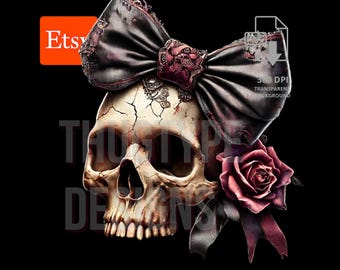 Halloween Skull Bow png, Coquette Bow Halloween png, Halloween png, Skeleton png, Spooky Season png, Coquette png, Sublimation png designs