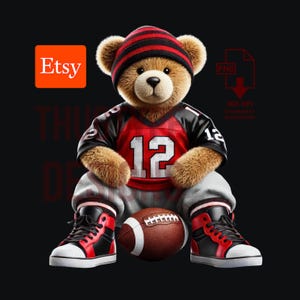 Tampa Bay Football Teddy Bear png, PNG, Football Inspired png, digital download PNG, Football Teddy Bear Ideal for T-Shirts & Hoodies