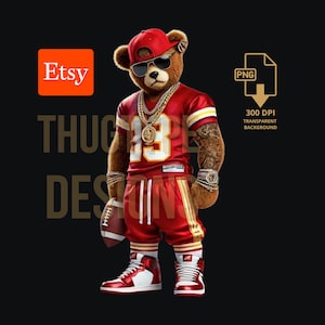 Kansas City Teddybär png, PNG, KC inspiriert png, digitaler Download, kc PNG, Football Teddybär, ideal für T-Shirts & Hoodies Kommerzielle Nutzung