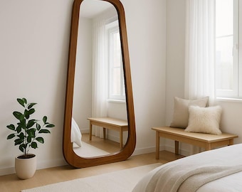 Handmade Full Length Wood Mirror – Rustic Floor Mirror, Modern Home Decor