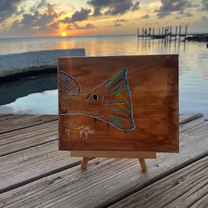 Redfish Tail Gemälde - Florida Keys handgemalte Leinwand