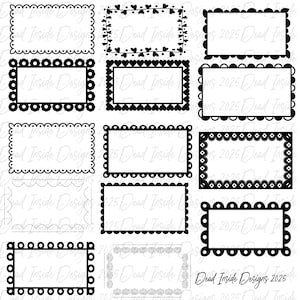 Joli cadre rectangulaire pour scrapbooking Cricut et clipart