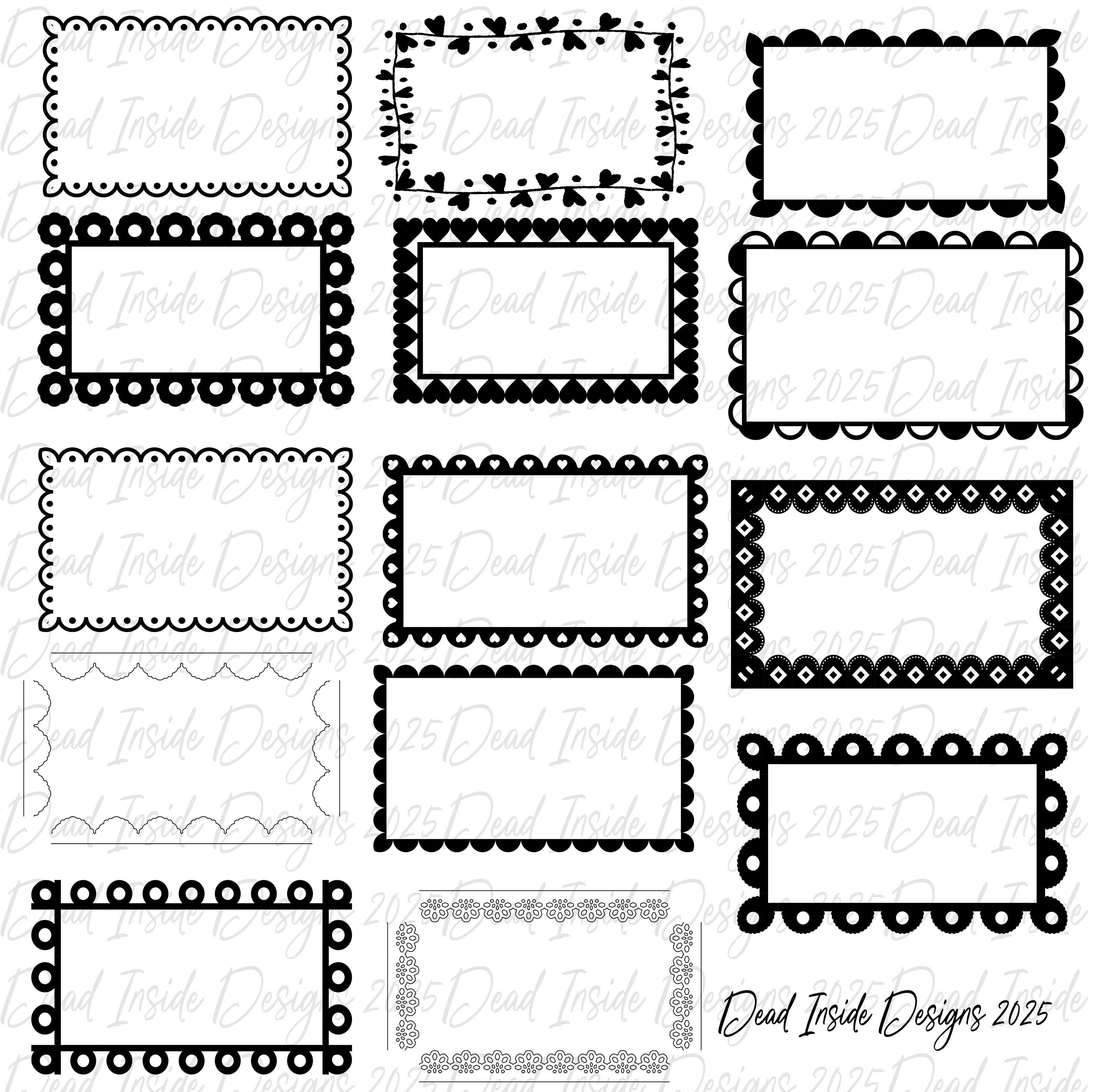 Cute Rectangle Frames Clipart, Scrapbooking, Cricut (PNG) - Etsy