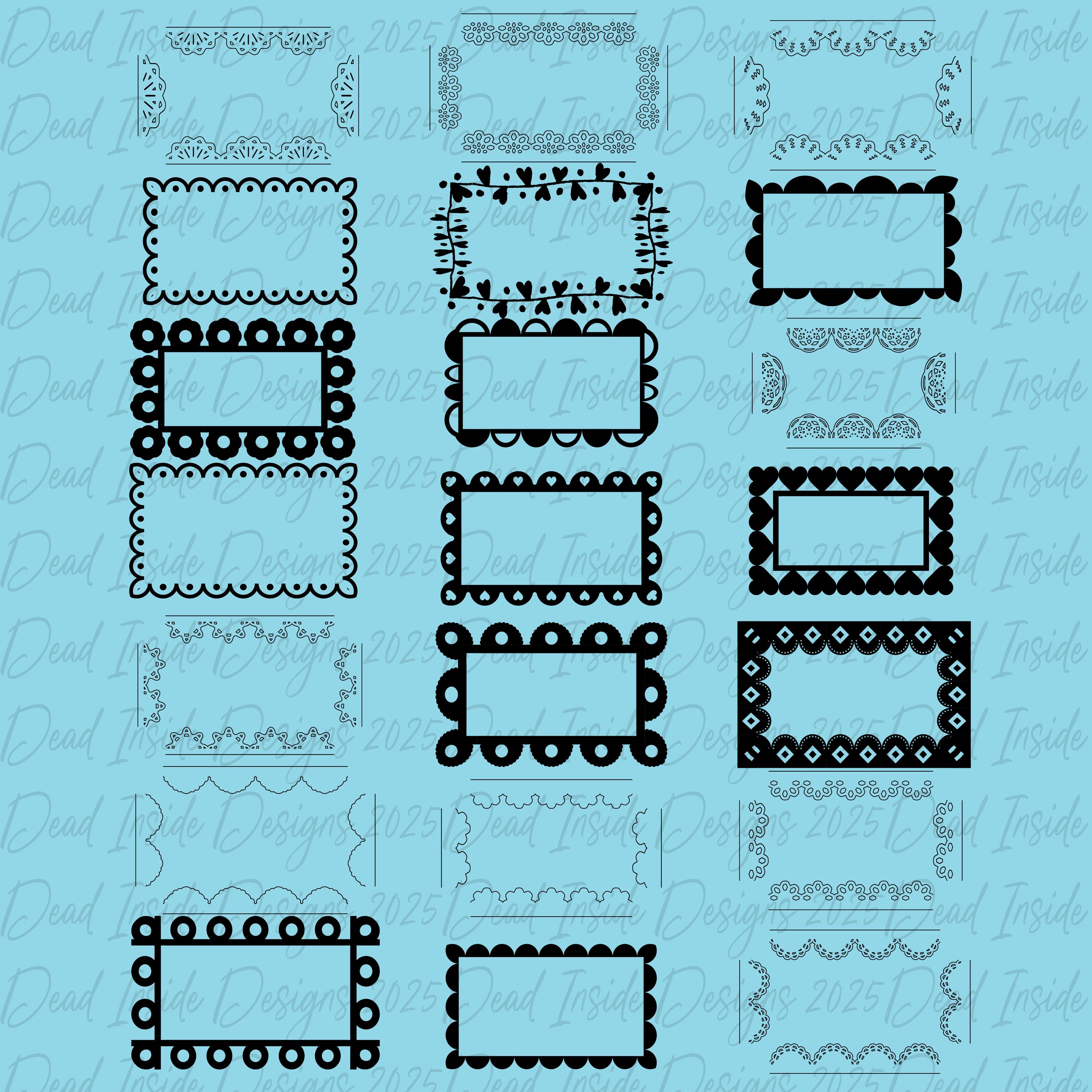 Cute Rectangle Frames Clipart, Scrapbooking, Cricut (PNG) - Etsy