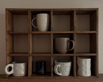 木製マグ棚、カップオーガナイザー、ティーカップ棚、カップホルダー