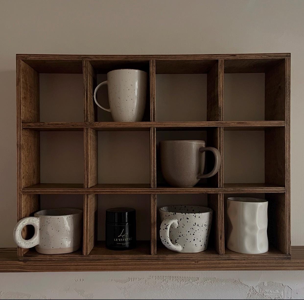 木製マグカップ棚、カップオーガナイザー、ティーカップ棚、カップ