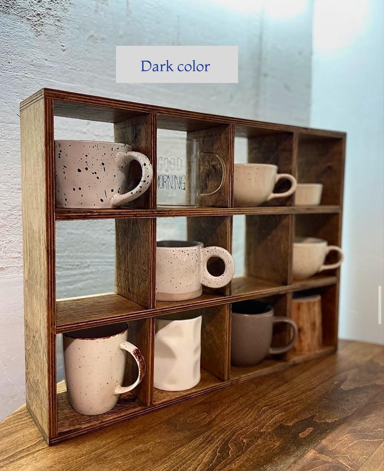 木製マグカップ棚、カップオーガナイザー、ティーカップ棚、カップ