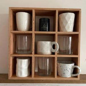 Coffee Mug Shelves, Cup Organizer, Tea cup shelf, Сup holder rack, Hand made Cubby shelf for kitchen or coffee bar, Coffee Bar Storage
