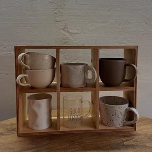 Coffee Mug Shelves, Cup Organizer, Сup holder rack, Hand made Cubby shelf for kitchen or coffee bar functional decor, Coffee Bar Storage,