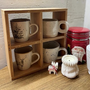 Coffee Mug Shelves, Handmade Cup Organizer, Wooden Coffee Cup Holder, Tea Cup Shelf, Сup Holder Rack, Cubby shelf for kitchen or coffee bar