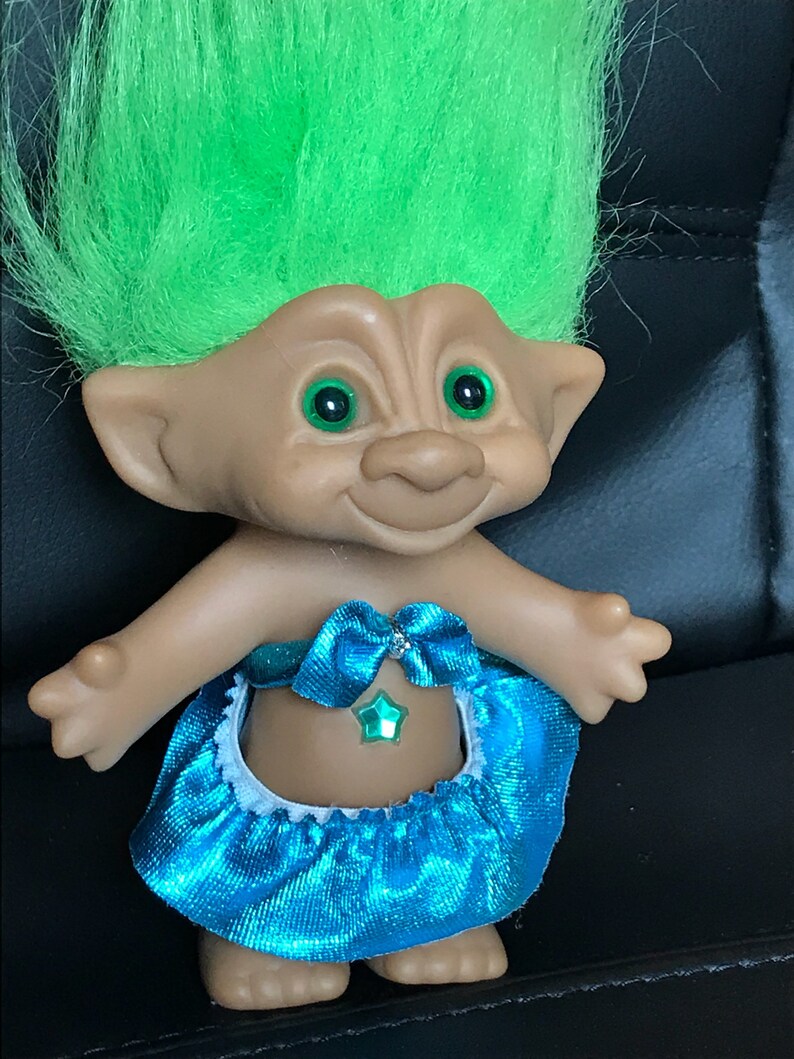 Vintage Ace Novelty Treasure Troll Doll Green Star Wishstone Etsy