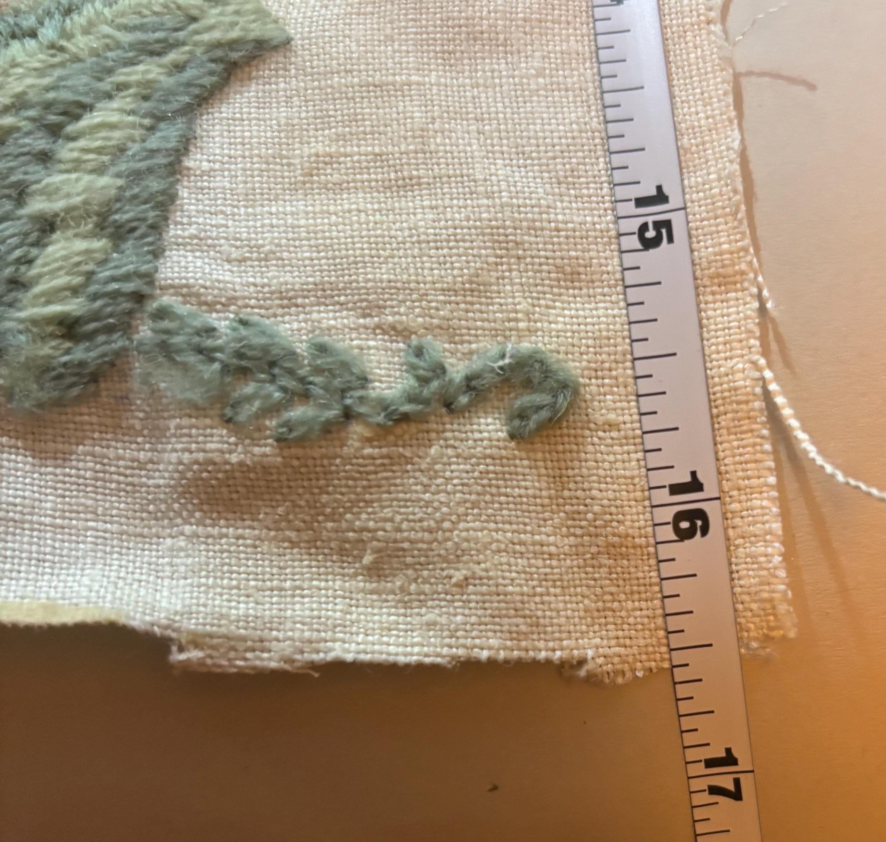 Enchanted Cottagecore Hand-Worked Embroidery Panel – Vintage Unmounted Crewel Sampler with Floral Design – Fairy Tale Textile Art - Thumbnail 6