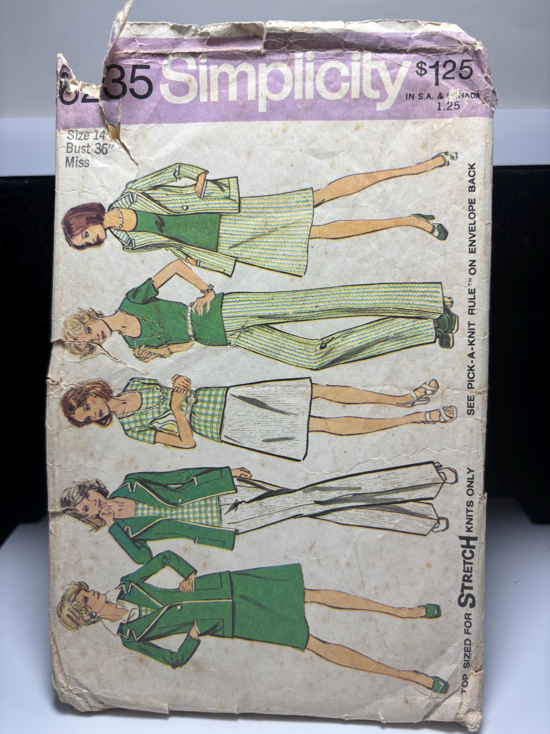 Vintage Simplicity 6235 1970s Women’s Mix-and-Match Wardrobe Pattern – Size 14 – Complete & Cut – A Combination for Every Day of the Week - Thumbnail 2