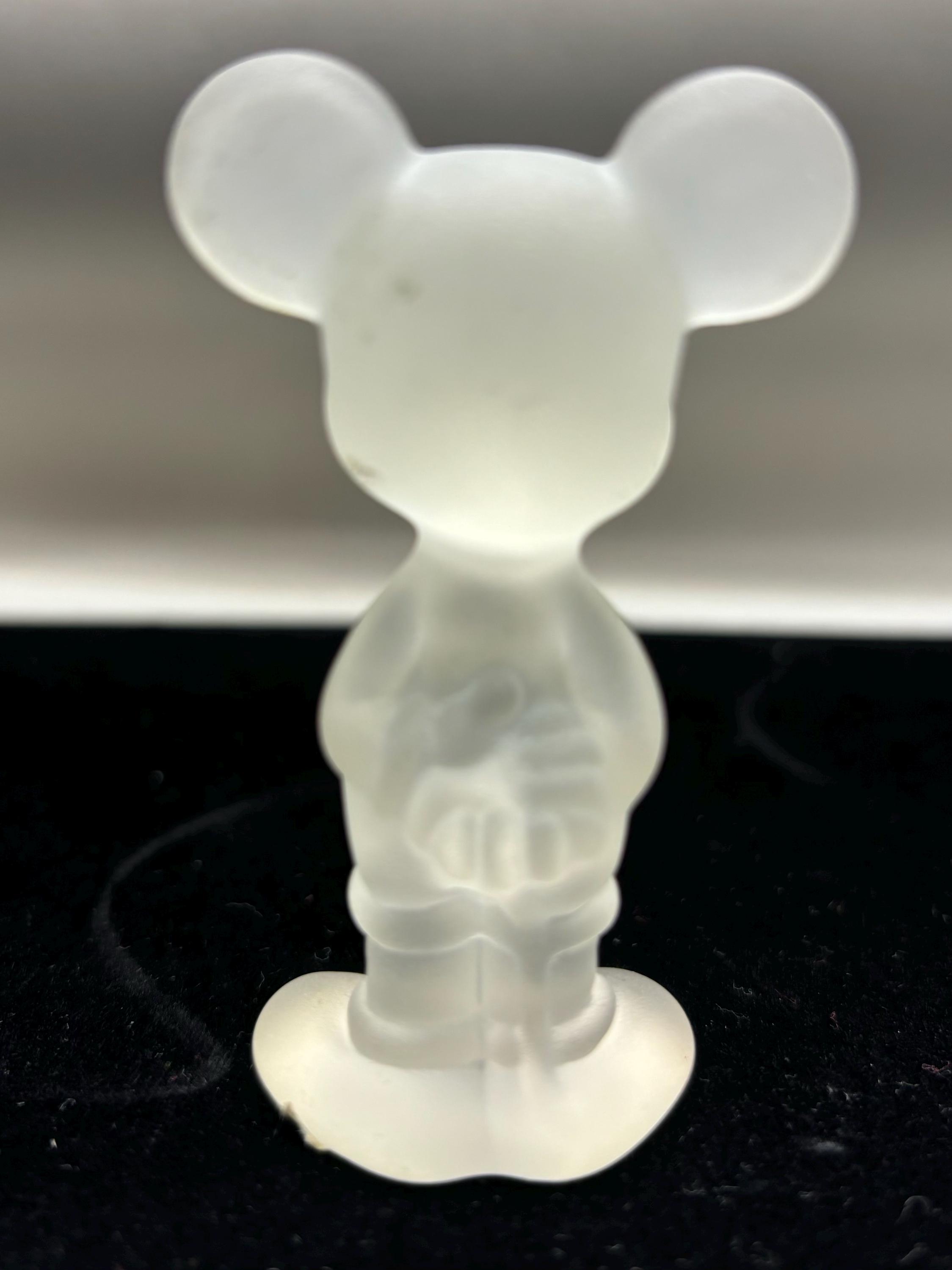 Vintage Frosted Glass Mickey Mouse Figurine – A Must-Have for Disney Collectors & TCG Fans – Classic Disney Collectible - Thumbnail 3