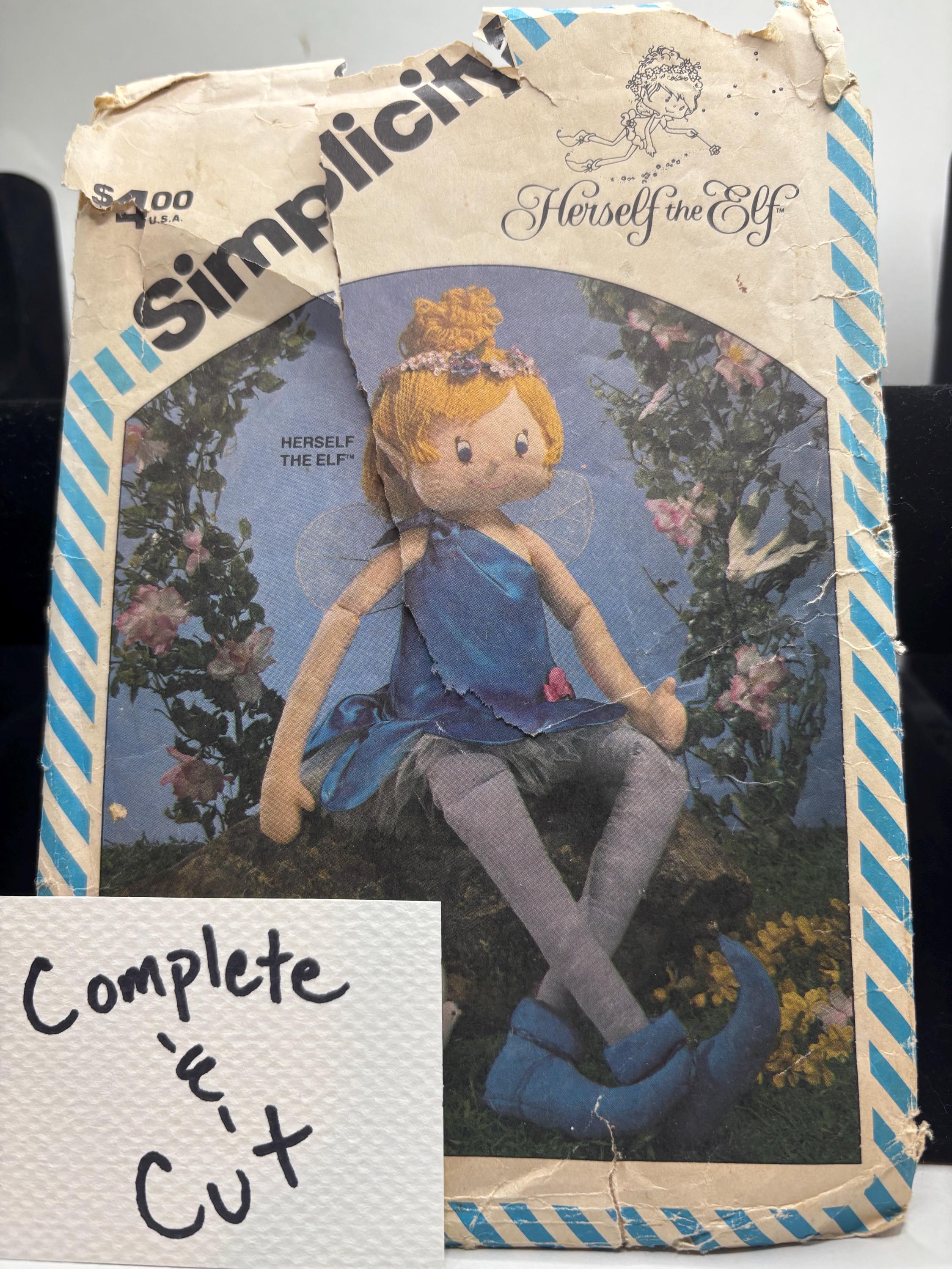 1983 Simplicity Herself the Elf Doll Sewing Pattern – Vintage Feminist Fairycore Soft Doll – American Greetings Riot Grrrl Faeriecore