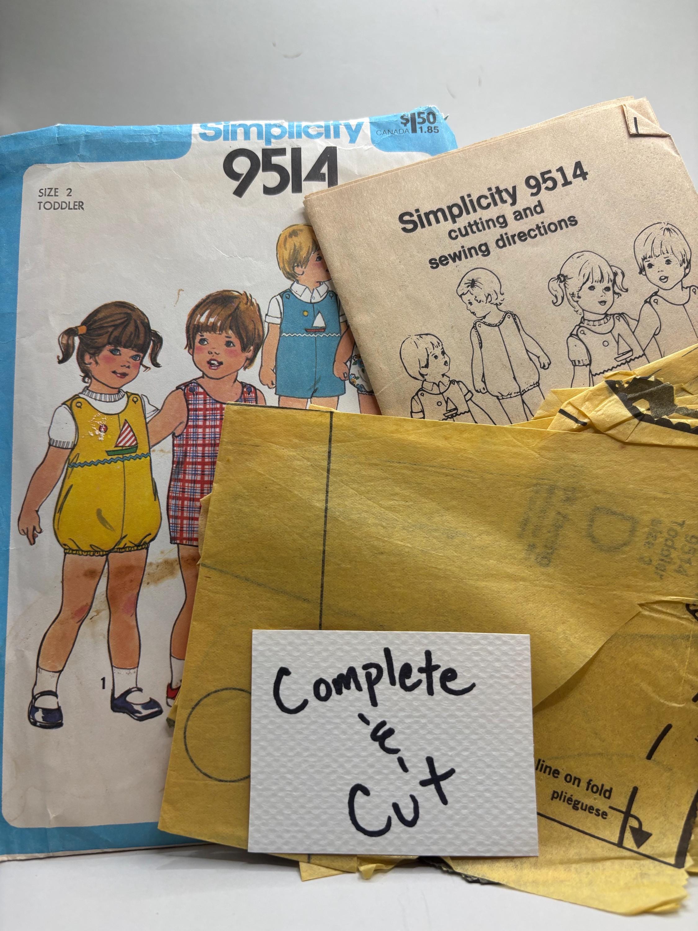 Vintage 1970s Simplicity 9514 Toddler Romper Pattern – Size 2 – Four Styles – Cut & Complete - Thumbnail 5