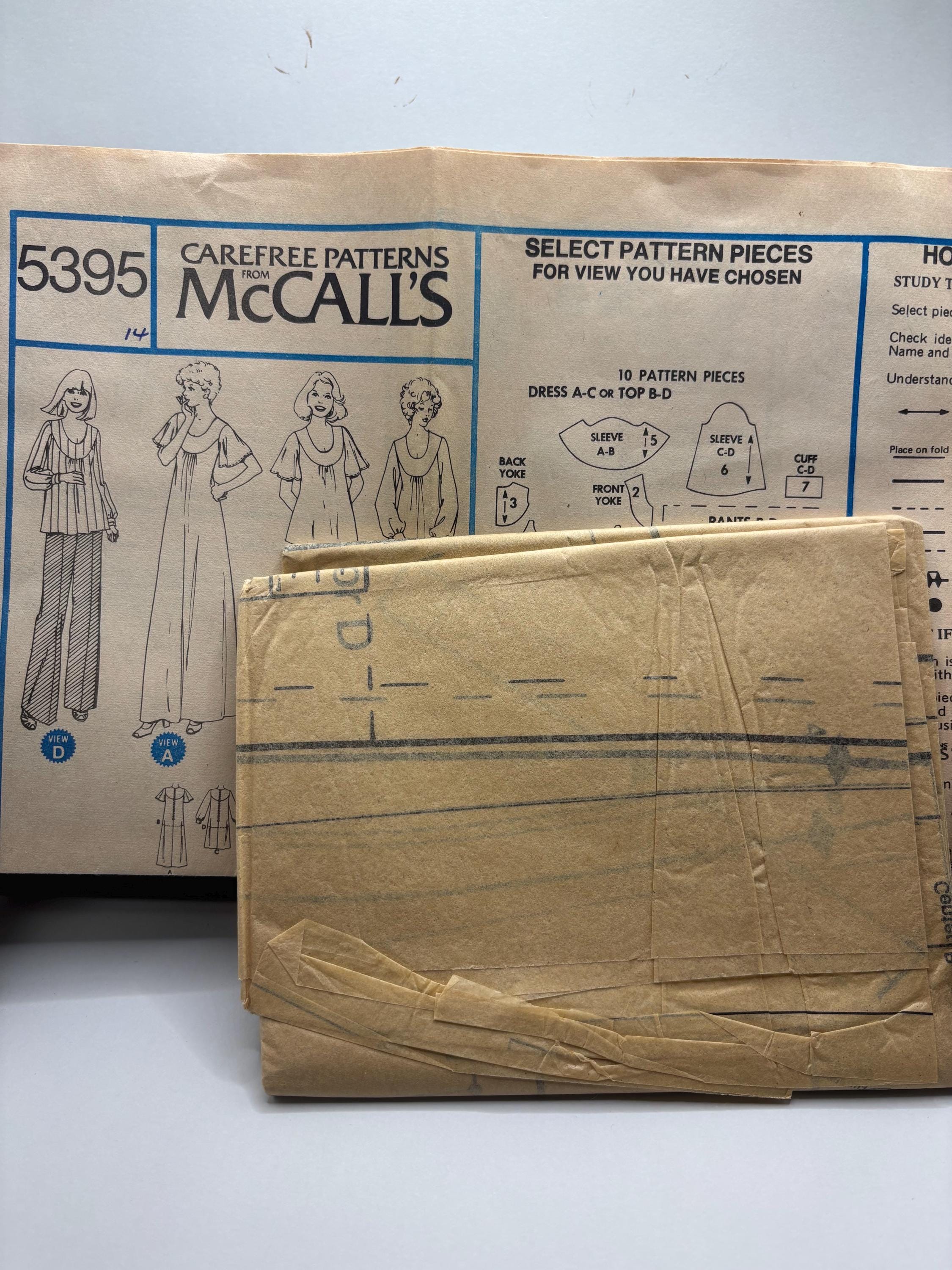 1970s Vintage McCall’s 5395 Sewing Pattern – Lounge Dress, Top & Pants – Size 14 – Complete and Uncut - Thumbnail 3