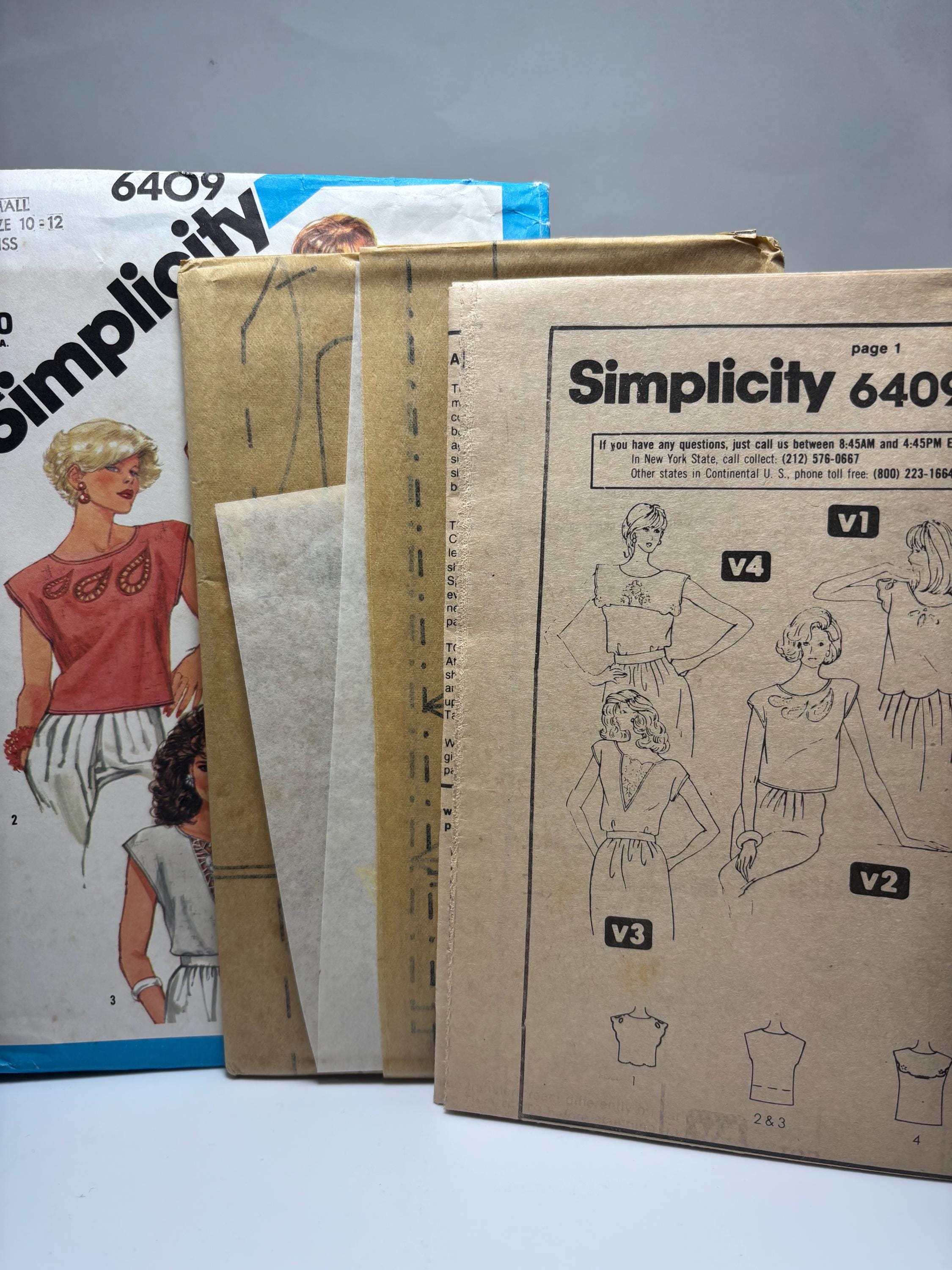 Simplicity 6409 (1983) Women’s Pullover Tops with Cutwork Embroidery – Size 10–12 – Complete & Uncut – Taylor Swift “Fearless” Era Vibes - Thumbnail 4