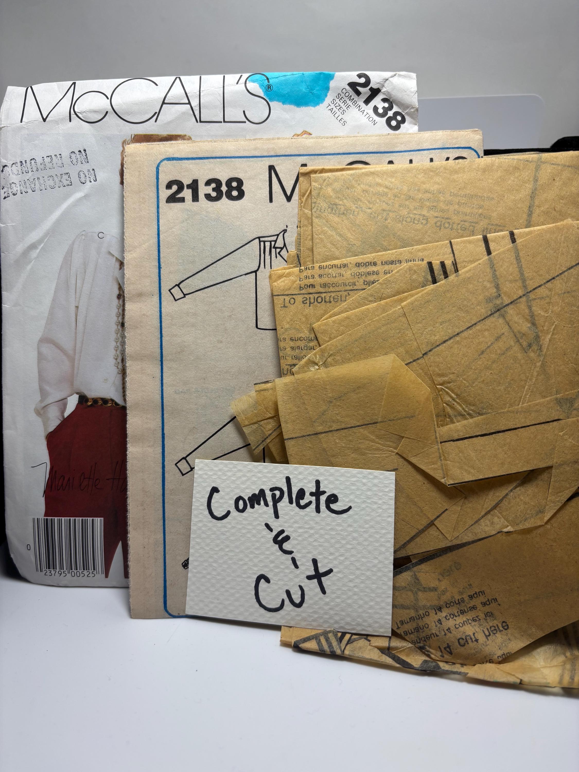 Vintage McCall’s 2138 Blouse Sewing Pattern (1985) – Size 10–14, Bust 32 1/2–36 – Blanche Devereaux Vibes, Complete & Cut - Thumbnail 5