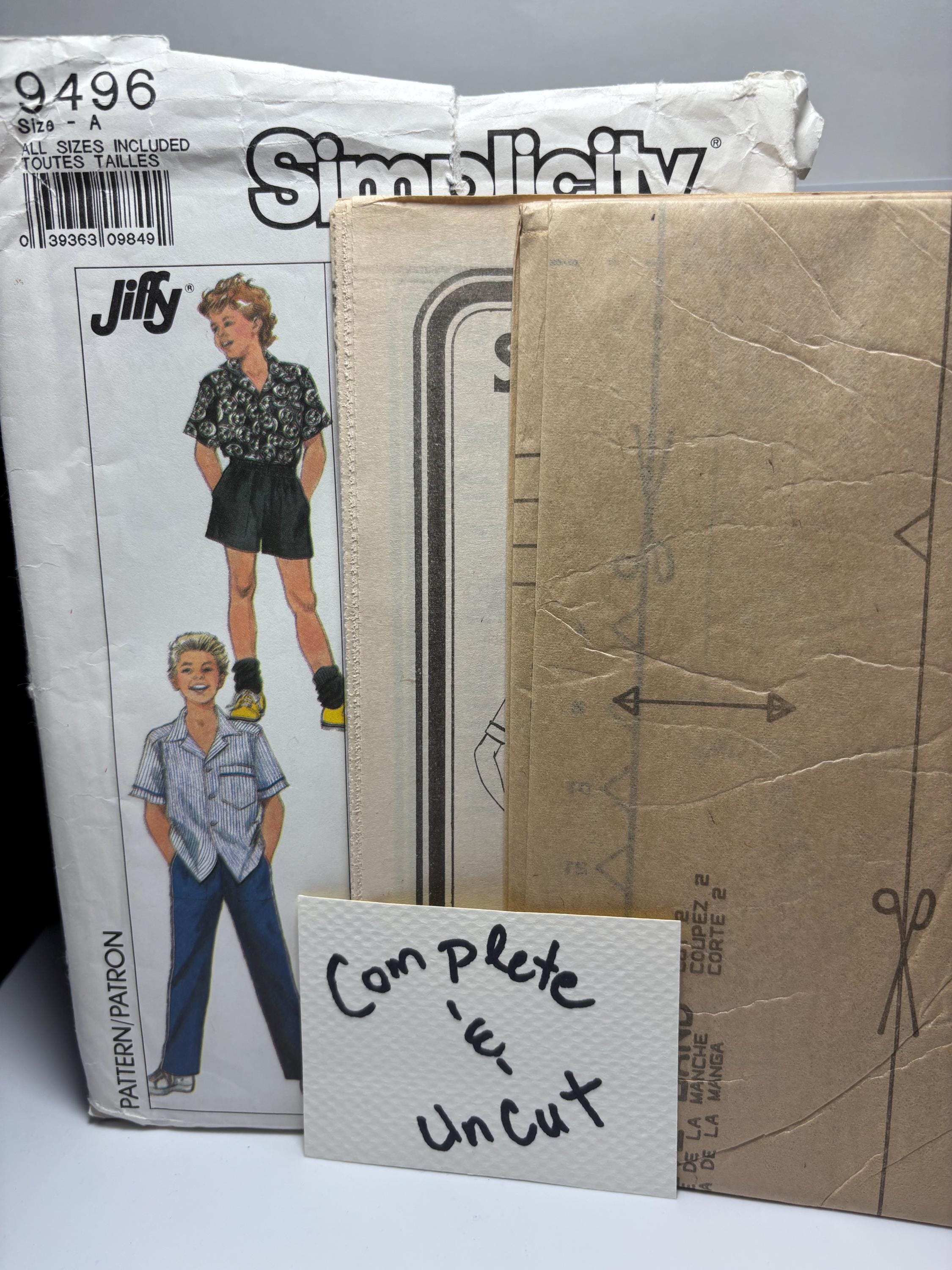 Vintage Simplicity 9496 Jiffy Boys Shirt, Pants & Shorts Sewing Pattern – All Sizes Included – Uncut 1980s 1990s Retro - Thumbnail 5