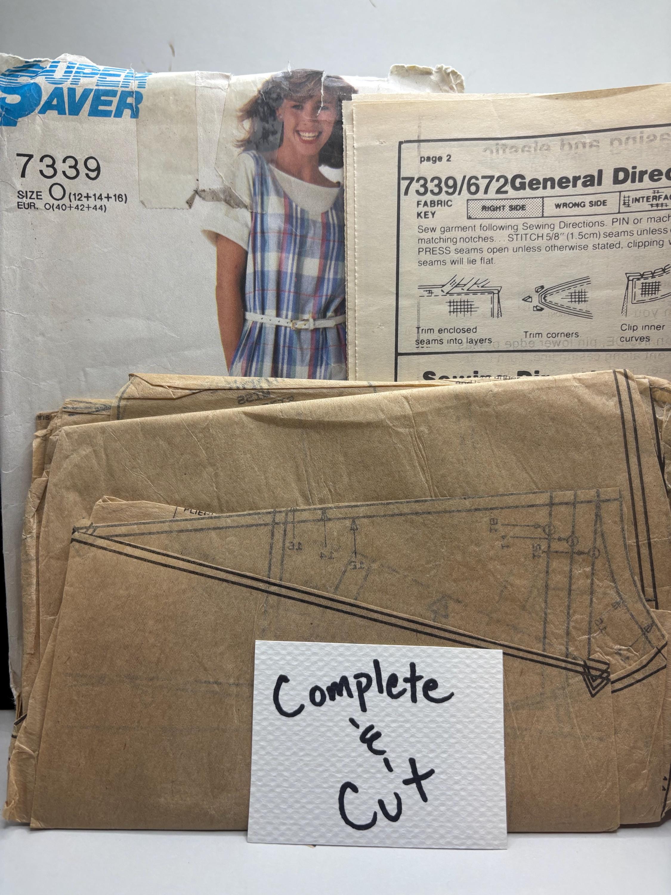 Vintage 1990s Jumpsuit Sewing Pattern Simplicity 7339 Size 12–16 - Belted Super Saver Easy Fit One-Piece - Vintage Sewing Pattern 90s Romper - Thumbnail 5