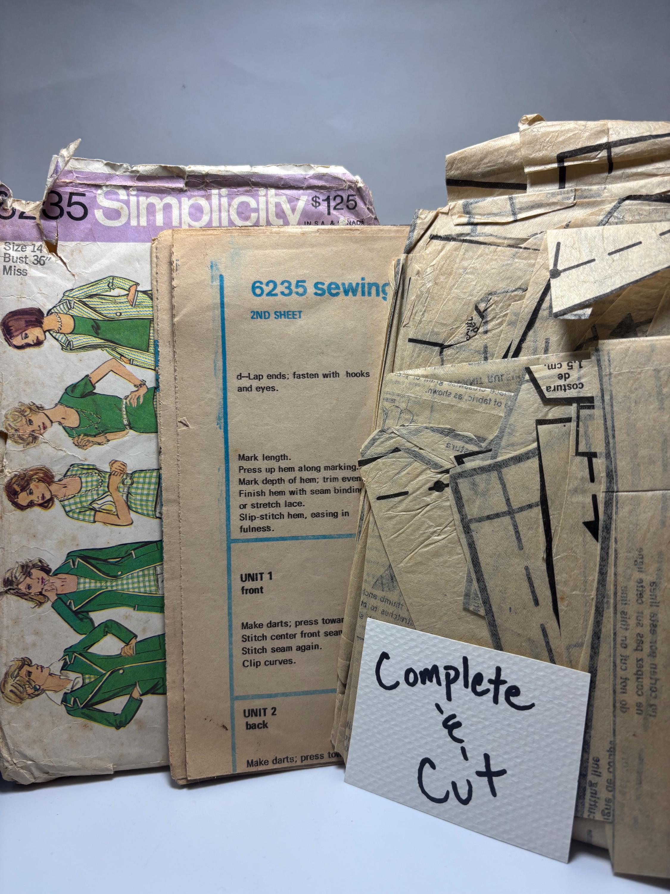 Vintage Simplicity 6235 1970s Women’s Mix-and-Match Wardrobe Pattern – Size 14 – Complete & Cut – A Combination for Every Day of the Week - Thumbnail 5