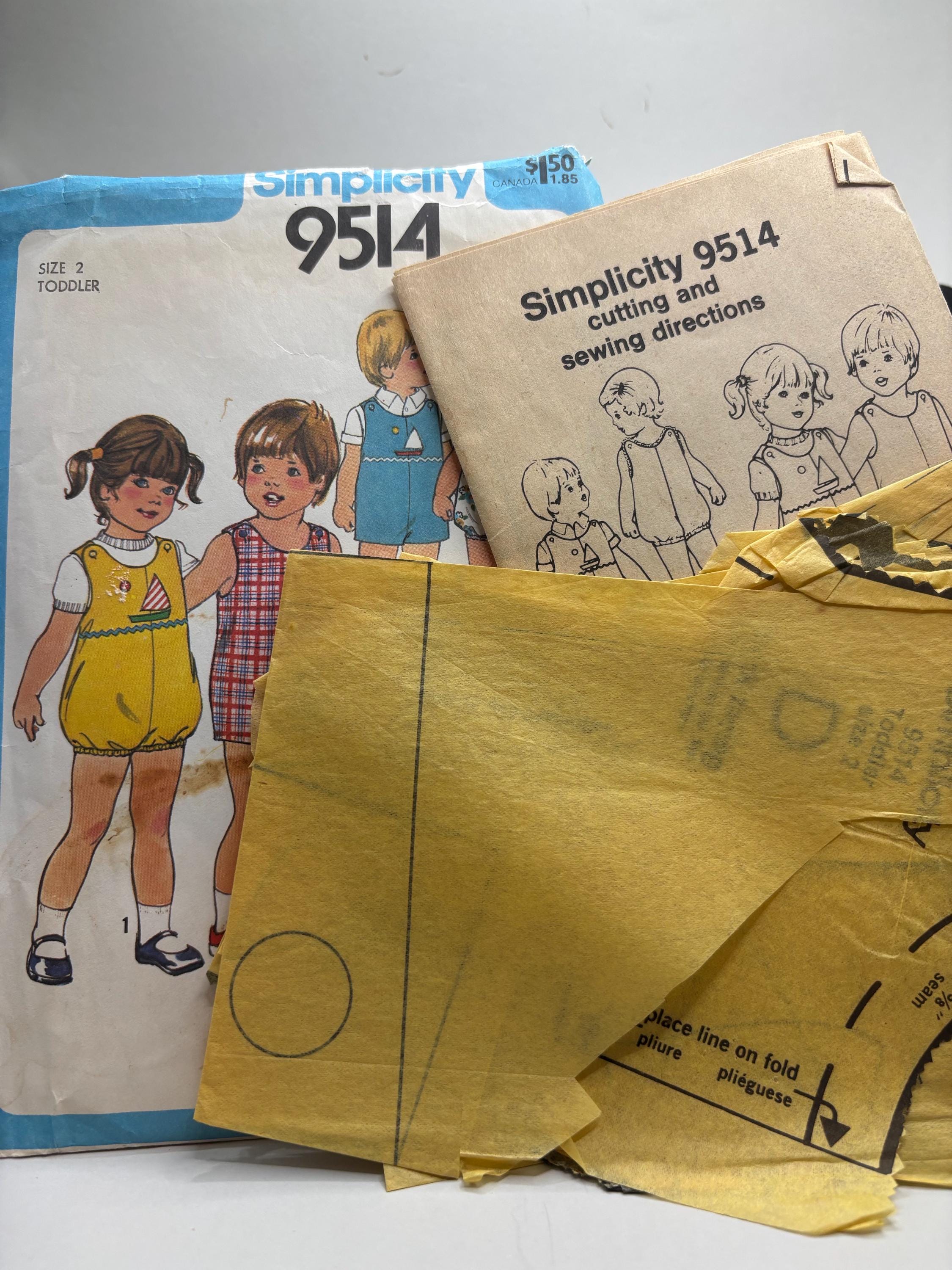 Vintage 1970s Simplicity 9514 Toddler Romper Pattern – Size 2 – Four Styles – Cut & Complete - Thumbnail 4