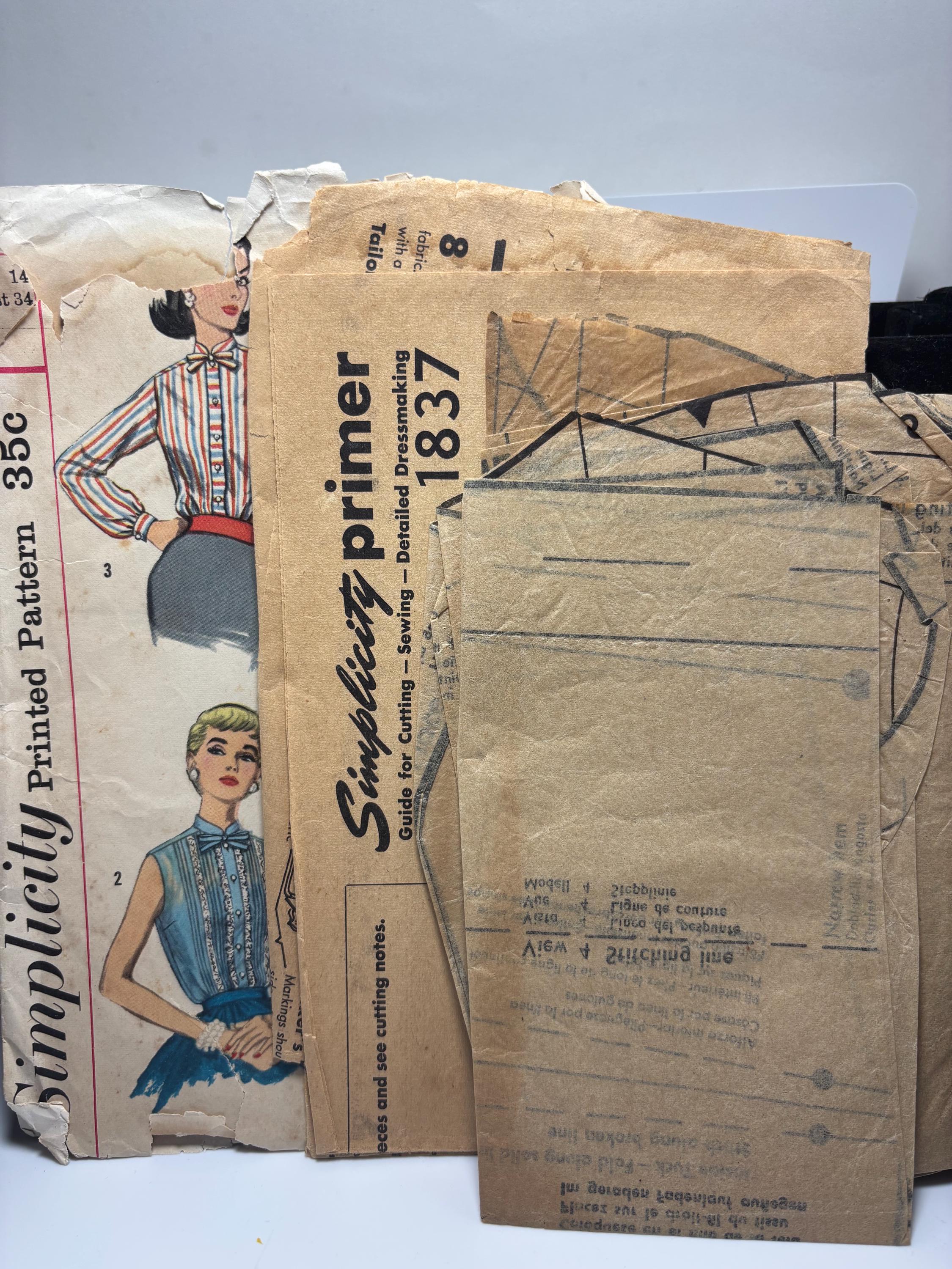 Vintage 1950s Simplicity 1837 Blouse Pattern, Size 14 Bust 34 – Mia Farrow Inspired Tops, Complete & Cut - Thumbnail 4