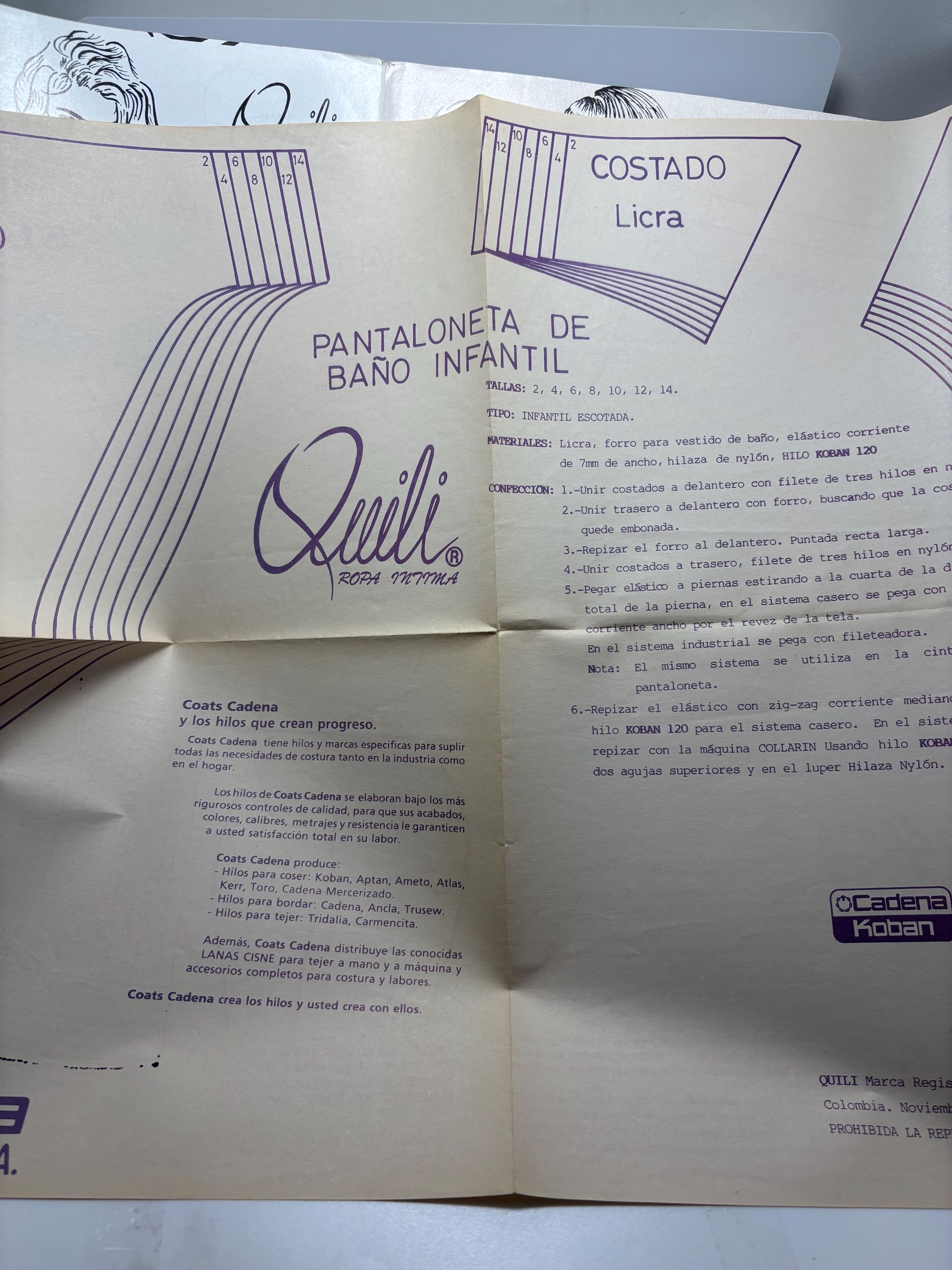 Vintage Quili Ropa Íntima Pattern Booklet Colombia Spanish Lingerie & Swimwear Sewing – Patrones de Costura para Lencería y Trajes de Baño - Thumbnail 5