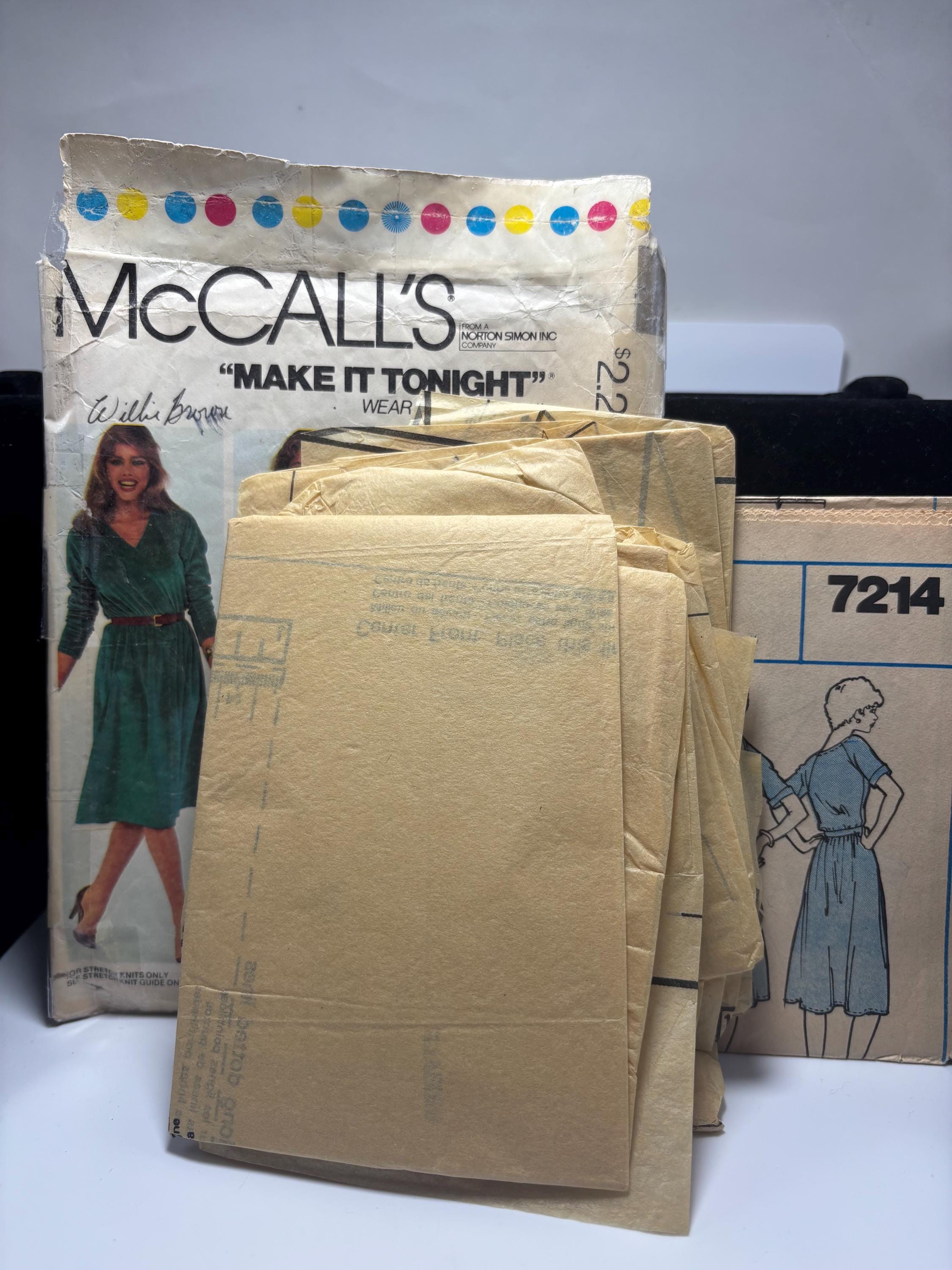 Vintage McCall’s 7214 1980s Wrap Dress Pattern – Size Large – Complete & Cut – “Make It Tonight, Wear It Tomorrow” Retro Confidence - Thumbnail 4