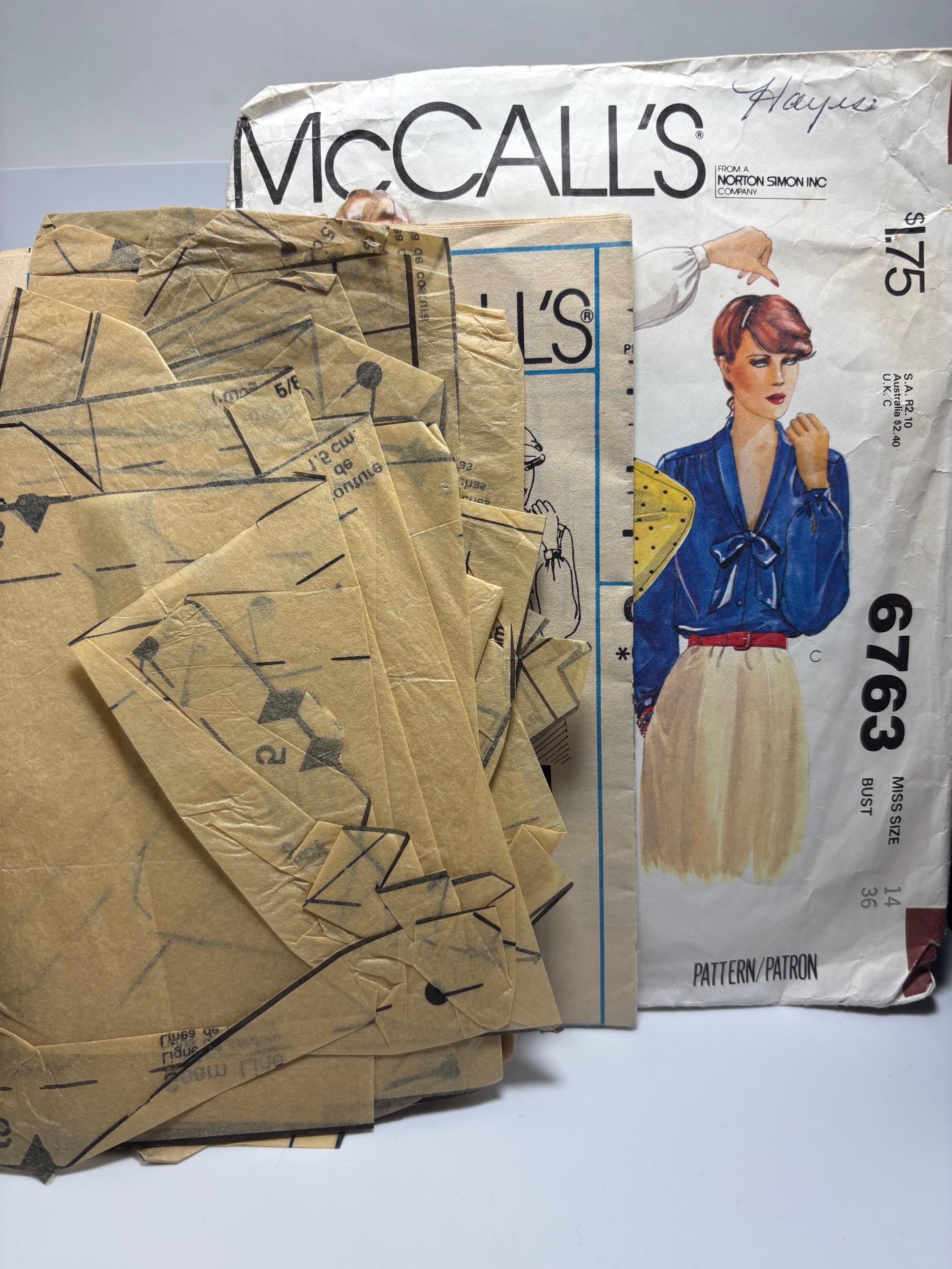 Dreamy Vintage McCall’s 6763 | 1970s Misses Bow Blouse Pattern | Size 14 Bust 36 | Complete Cut | Kate Bush would run up that hill for this - Thumbnail 4