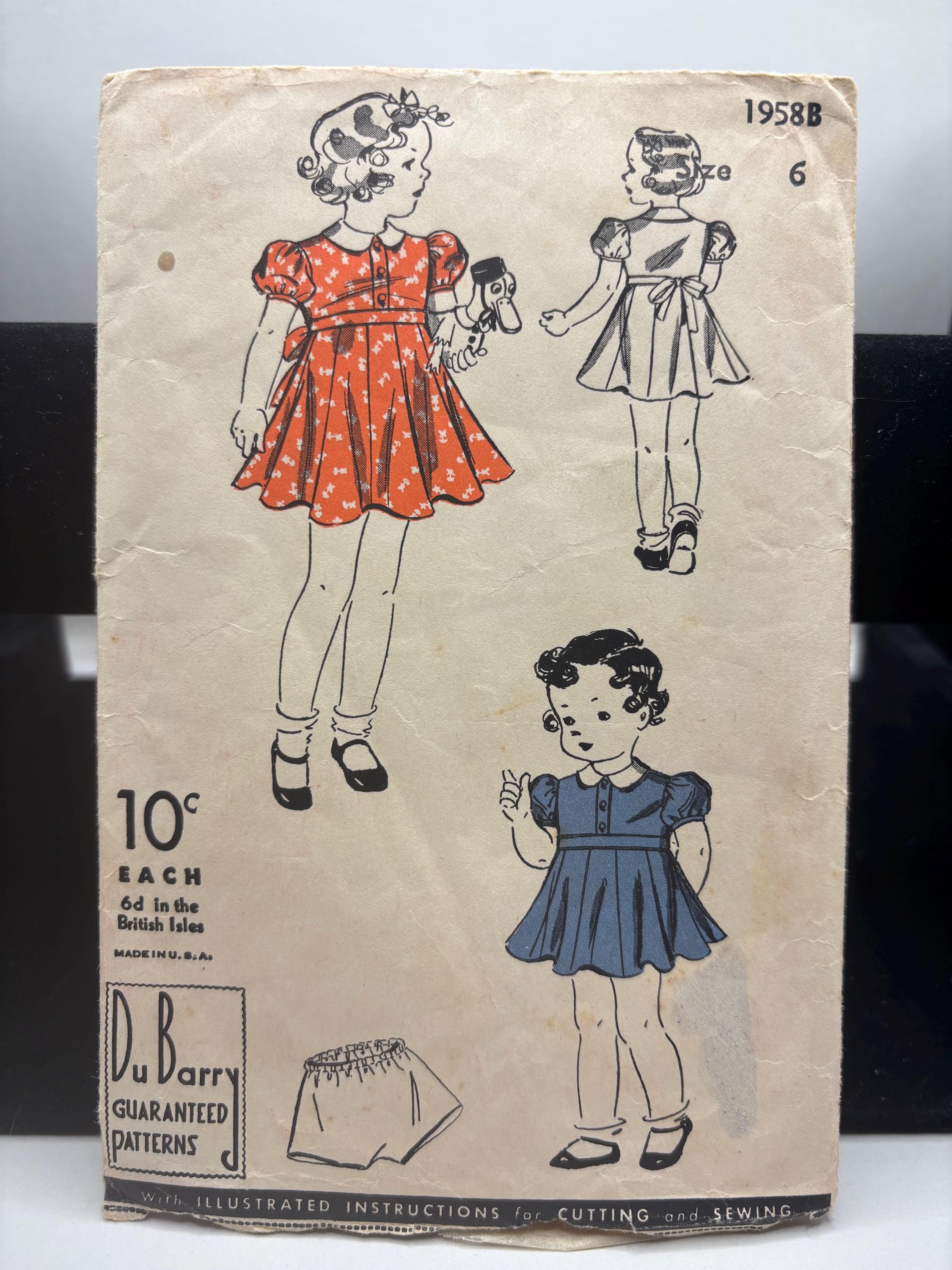 1940s Du Barry 1958B Vintage Child’s Dress & Panties Pattern – Size 6 – Complete and Cut – Tiny Girl Dynamo Style - Thumbnail 2