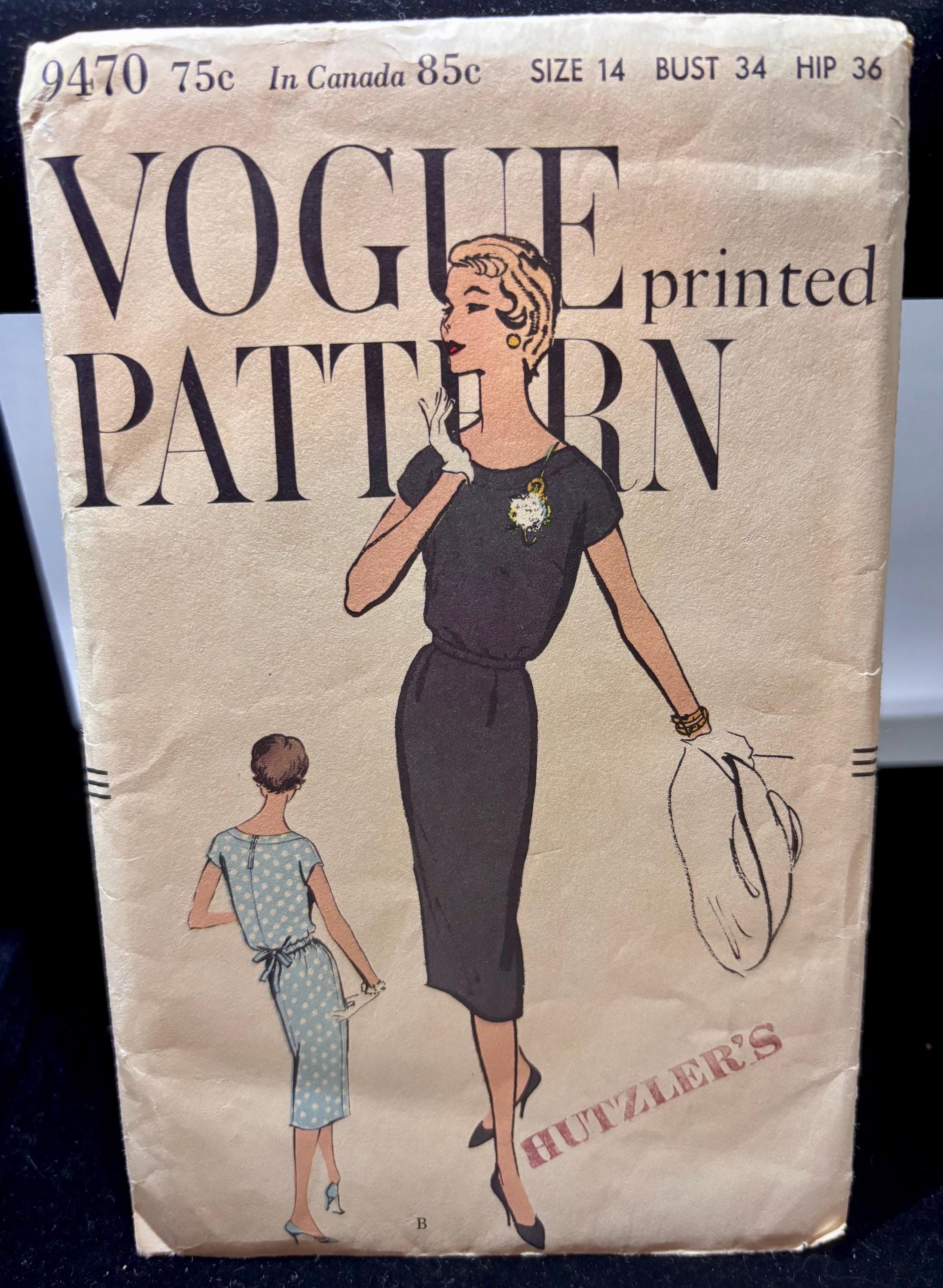 Vintage 1950s Vogue 9470 Sewing Pattern – Misses Size 14 Bust 34 Hip 36 – Slim Sheath Dress with Kimono Sleeves – Complete Uncut - Thumbnail 2