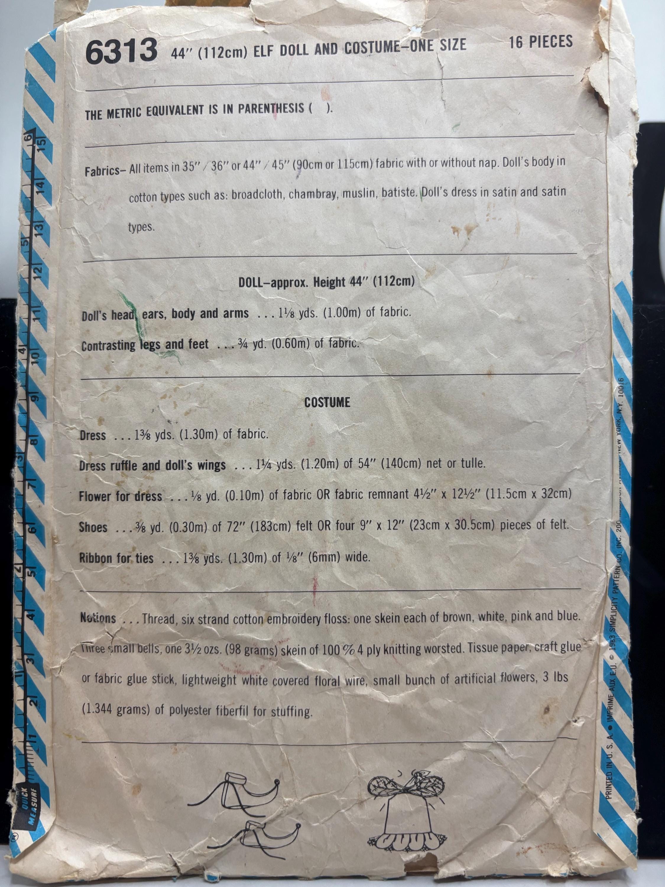 1983 Simplicity Herself the Elf Doll Sewing Pattern – Vintage Feminist Fairycore Soft Doll – American Greetings Riot Grrrl Faeriecore - Thumbnail 3