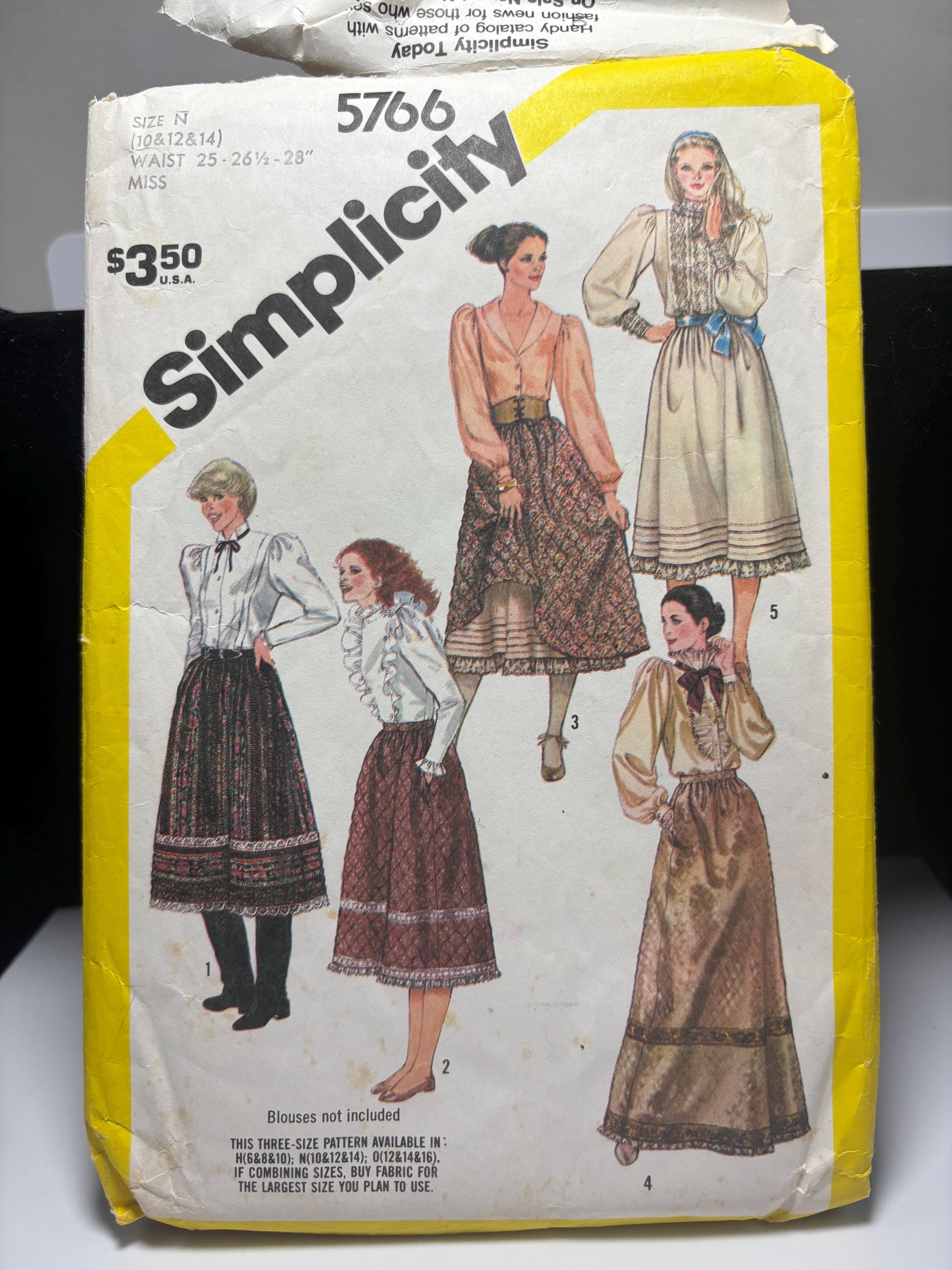 Vintage Simplicity 5766 (1970s) Western Prairiecore Petticoat Skirt Pattern – Size 10–14 – Complete & Cut – Grit, Dust and Ribbon Trim - Thumbnail 2