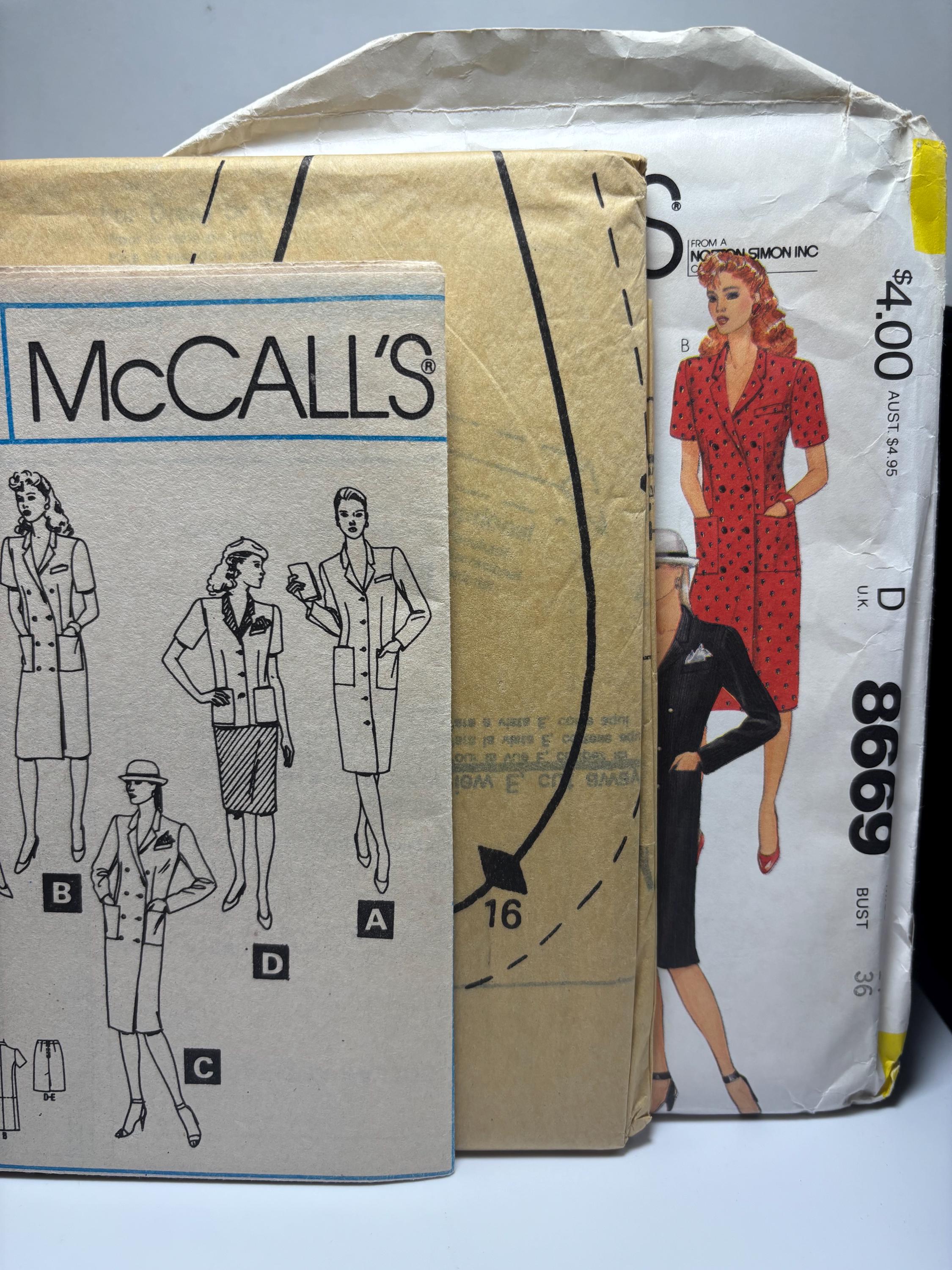 McCall’s 8669 (1989) Power Suit Pattern – Size 14 Bust 36 – “Goth Moll” Edition – Mob-Wife Glamour Corporate Noir – Complete & Uncut - Thumbnail 4