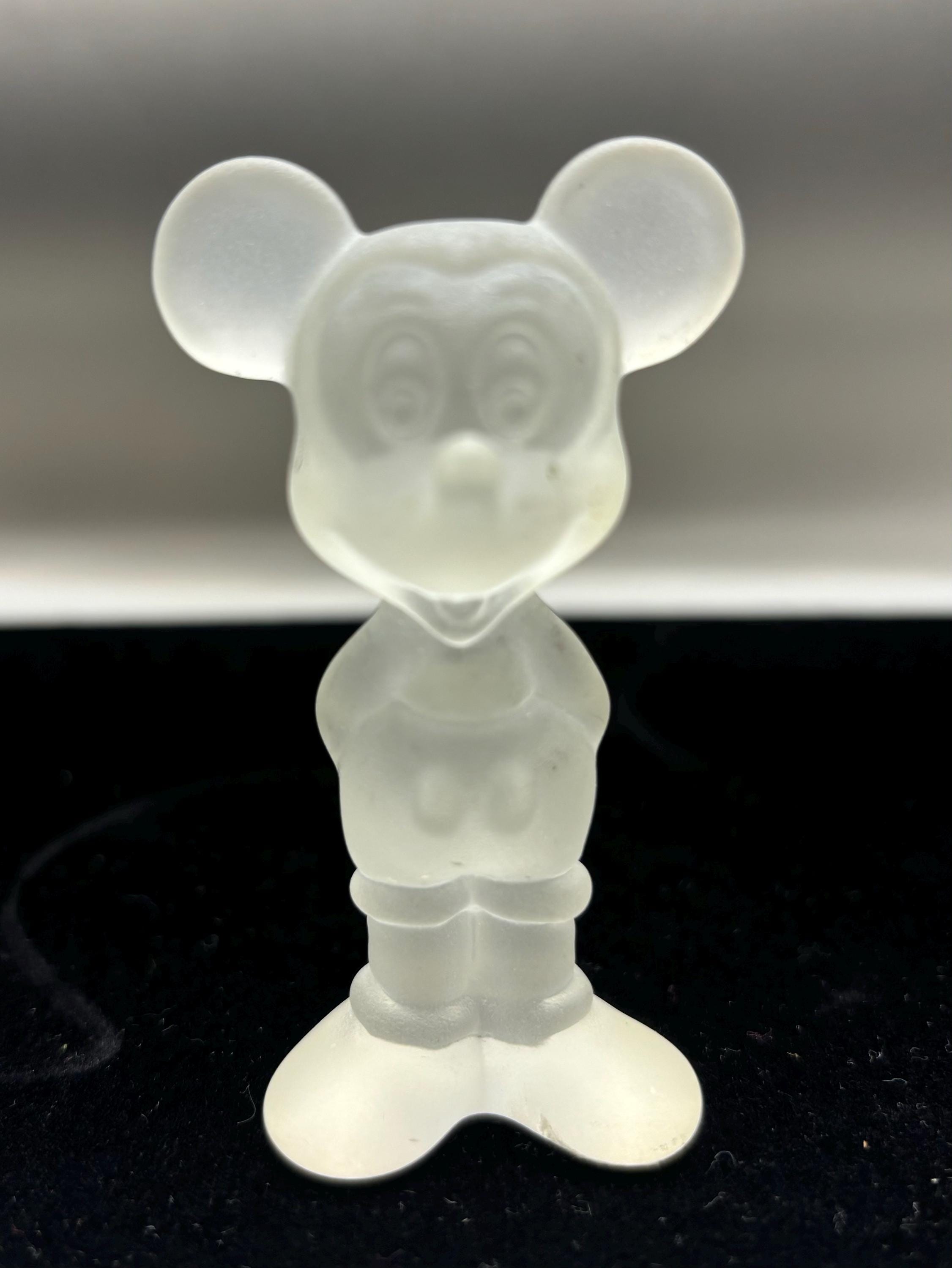 Vintage Frosted Glass Mickey Mouse Figurine – A Must-Have for Disney Collectors & TCG Fans – Classic Disney Collectible - Image 1