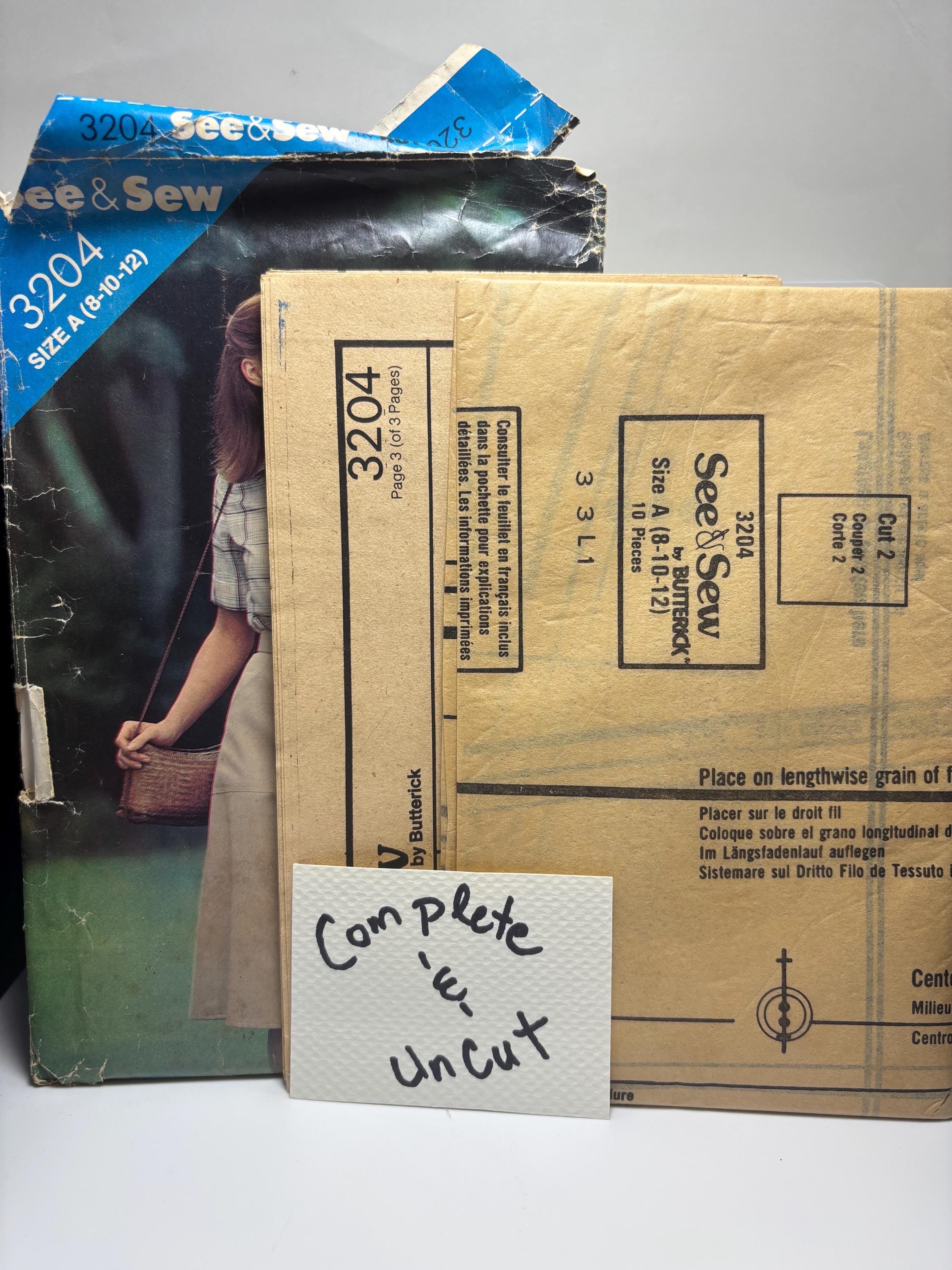 Vintage See & Sew 3204 Shirt and Skirt Sewing Pattern (Size A 8-12) – Cottagecore Spring Outfit with Collared Blouse and A-Line Skirt Uncut - Thumbnail 5