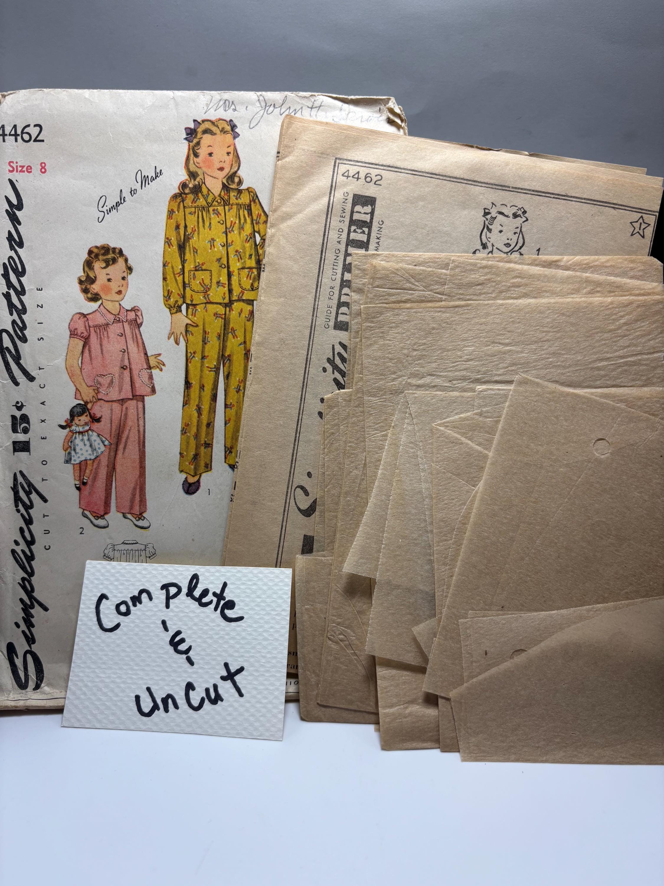 Vintage 1950s Simplicity 4462 Girl’s Pajama Set Sewing Pattern – Size 8 – Complete & Uncut Retro Saturday Morning Cartoons Vibes - Thumbnail 6
