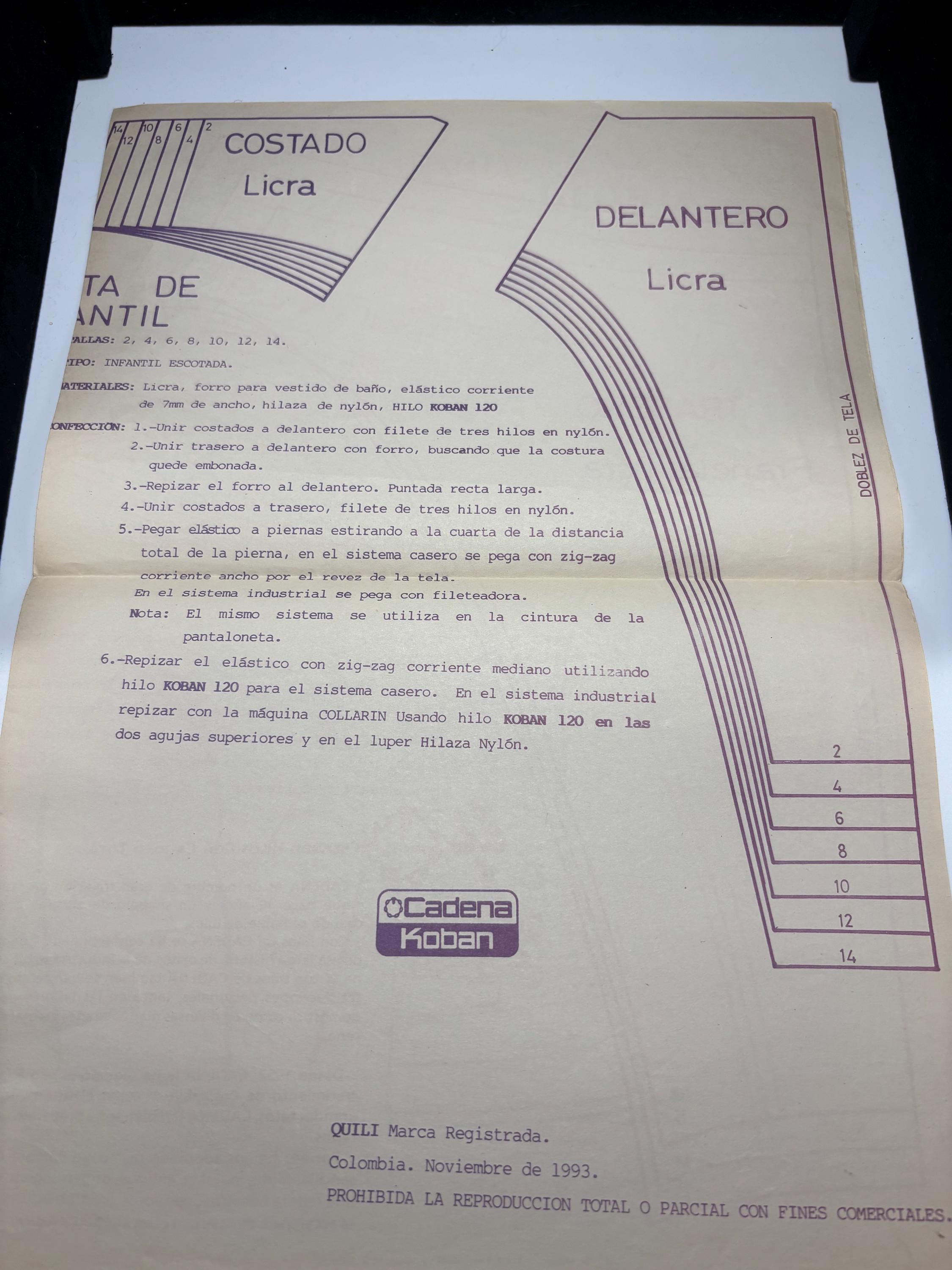 Vintage Quili Ropa Íntima Pattern Booklet Colombia Spanish Lingerie & Swimwear Sewing – Patrones de Costura para Lencería y Trajes de Baño - Thumbnail 7